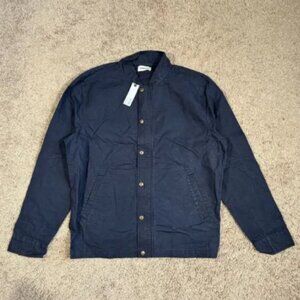 TAYLOR STITCH Navy Blue Dry Waxed Canvas Bomber Jacket Size XL 44